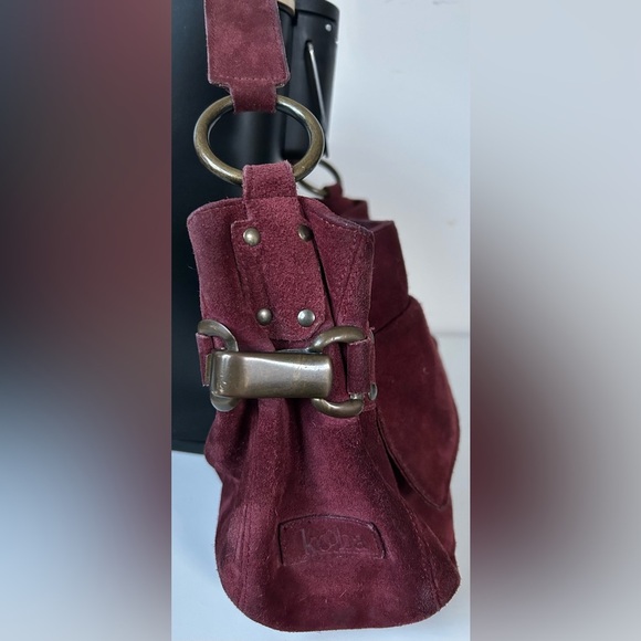 VINTAGE KOOBA SUEDE BAG, ORIGINAL HARDWARE, GORGEOUS,RICH COLOR. MINT CONDITION - Picture 7 of 15